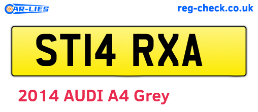 ST14RXA are the vehicle registration plates.