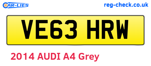 VE63HRW are the vehicle registration plates.