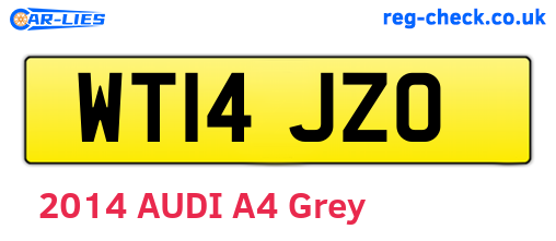 WT14JZO are the vehicle registration plates.
