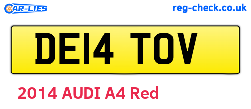 DE14TOV are the vehicle registration plates.