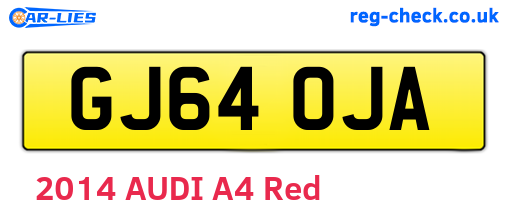 GJ64OJA are the vehicle registration plates.