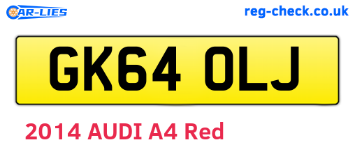 GK64OLJ are the vehicle registration plates.