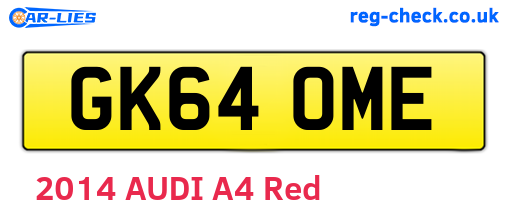 GK64OME are the vehicle registration plates.