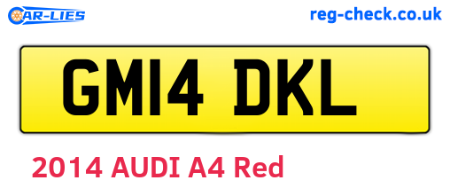 GM14DKL are the vehicle registration plates.