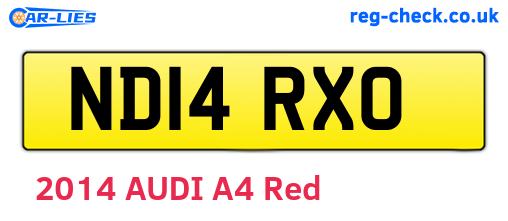 ND14RXO are the vehicle registration plates.