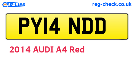 PY14NDD are the vehicle registration plates.