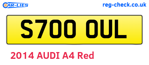 S700OUL are the vehicle registration plates.