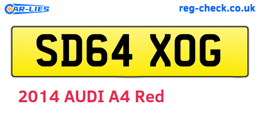 SD64XOG are the vehicle registration plates.