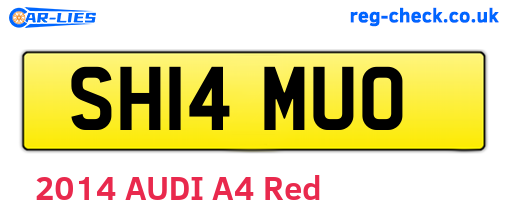 SH14MUO are the vehicle registration plates.