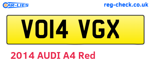 VO14VGX are the vehicle registration plates.