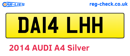 DA14LHH are the vehicle registration plates.