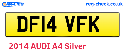 DF14VFK are the vehicle registration plates.