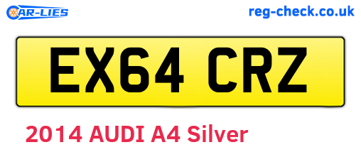 EX64CRZ are the vehicle registration plates.