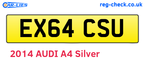 EX64CSU are the vehicle registration plates.