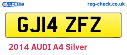 GJ14ZFZ are the vehicle registration plates.