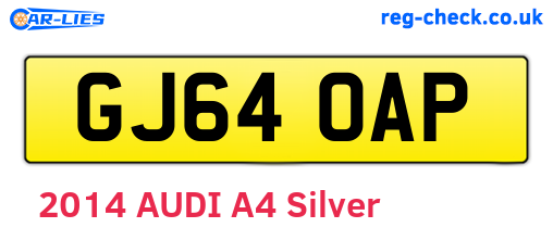 GJ64OAP are the vehicle registration plates.