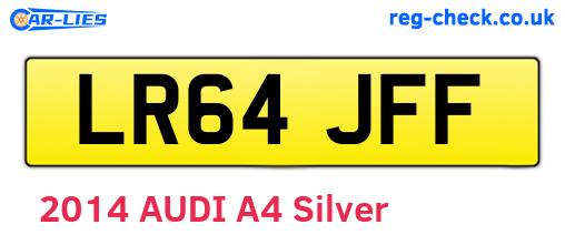 LR64JFF are the vehicle registration plates.