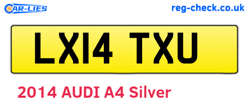 LX14TXU are the vehicle registration plates.