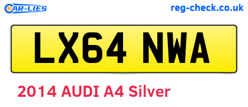 LX64NWA are the vehicle registration plates.