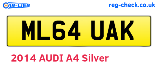 ML64UAK are the vehicle registration plates.