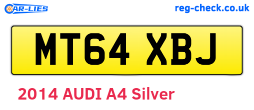 MT64XBJ are the vehicle registration plates.