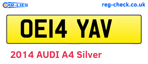 OE14YAV are the vehicle registration plates.