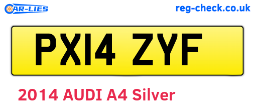 PX14ZYF are the vehicle registration plates.