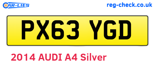 PX63YGD are the vehicle registration plates.