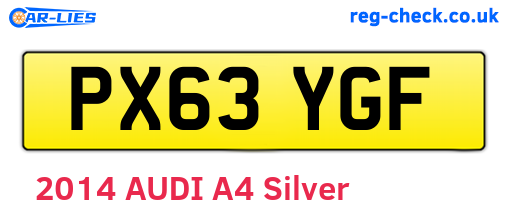 PX63YGF are the vehicle registration plates.