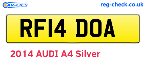 RF14DOA are the vehicle registration plates.