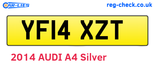 YF14XZT are the vehicle registration plates.