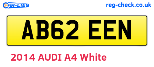 AB62EEN are the vehicle registration plates.