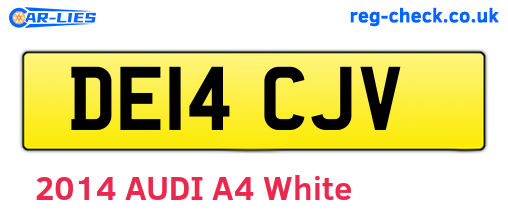 DE14CJV are the vehicle registration plates.