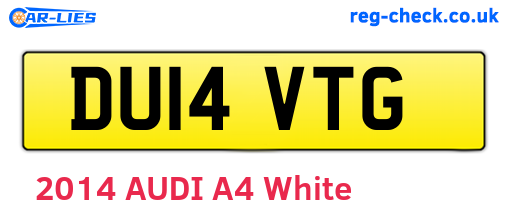 DU14VTG are the vehicle registration plates.