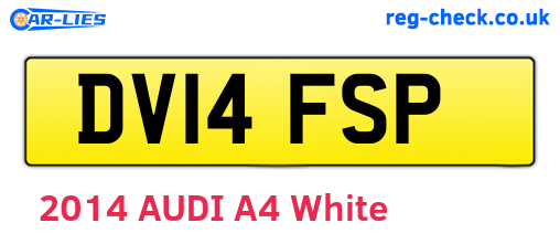 DV14FSP are the vehicle registration plates.