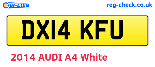 DX14KFU are the vehicle registration plates.