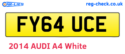 FY64UCE are the vehicle registration plates.