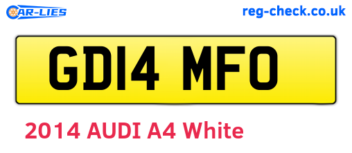 GD14MFO are the vehicle registration plates.