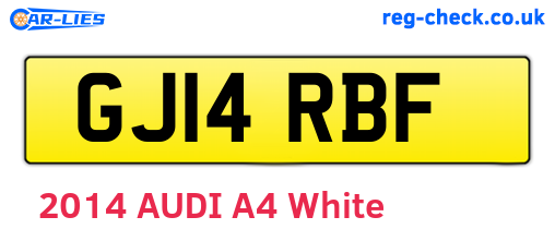 GJ14RBF are the vehicle registration plates.
