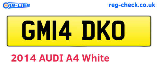 GM14DKO are the vehicle registration plates.