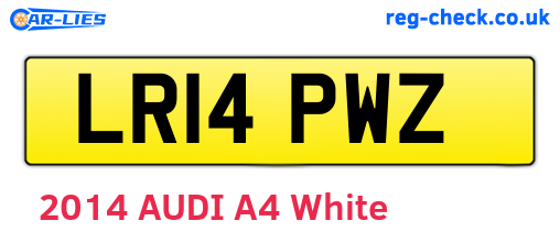 LR14PWZ are the vehicle registration plates.