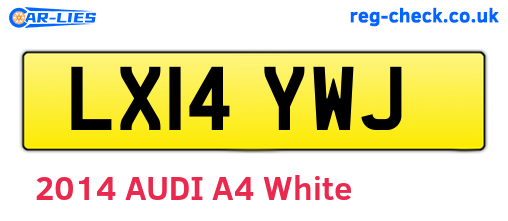 LX14YWJ are the vehicle registration plates.