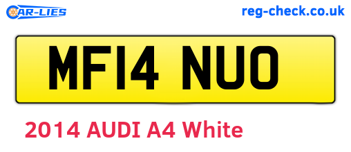 MF14NUO are the vehicle registration plates.