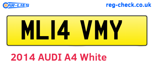 ML14VMY are the vehicle registration plates.