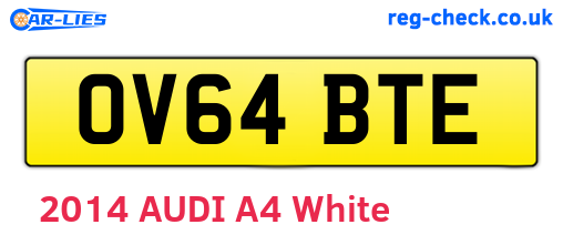 OV64BTE are the vehicle registration plates.