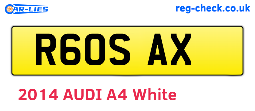 R60SAX are the vehicle registration plates.
