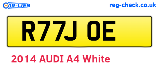 R77JOE are the vehicle registration plates.