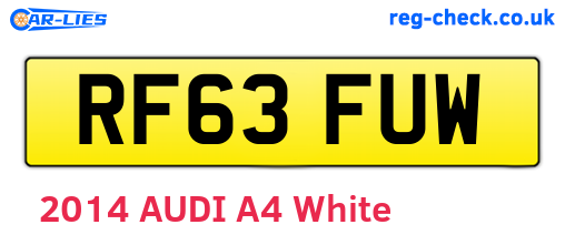 RF63FUW are the vehicle registration plates.