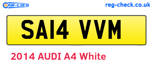 SA14VVM are the vehicle registration plates.