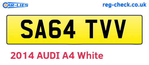 SA64TVV are the vehicle registration plates.